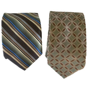 Nwt 2 Pronto Uomo Neckties Brown/Green